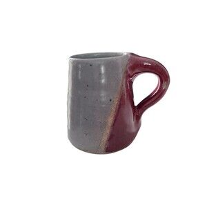 Hand Thrown Studio Art Pottery  Coffee Tea Mug Cup Gray Heavyweight Unmarked